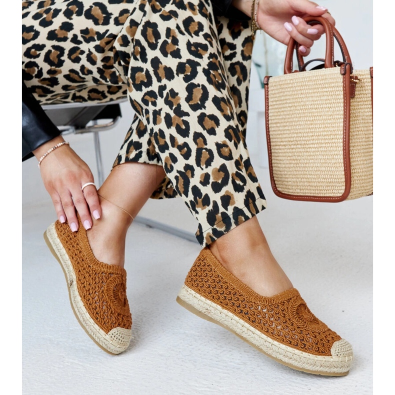 Brown embroidered Seila espadrilles 1