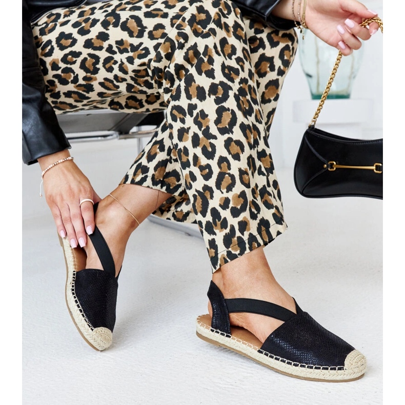Black espadrilles with open heel Tharna 1