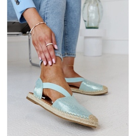 Light green espadrilles with open heel Tharna 1