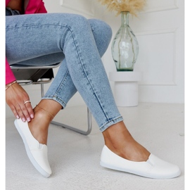 White slip-on sneakers in Wordana eco leather 1