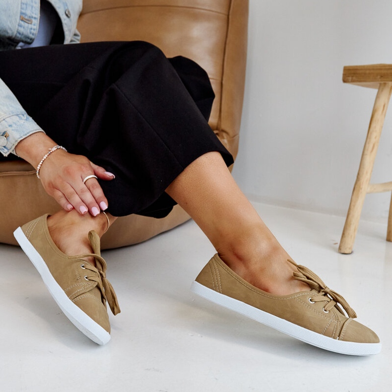 Brown slip-on sneakers in eco leather Knudsen 1