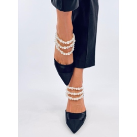 Open heel pumps with Harmony Black pearls 1