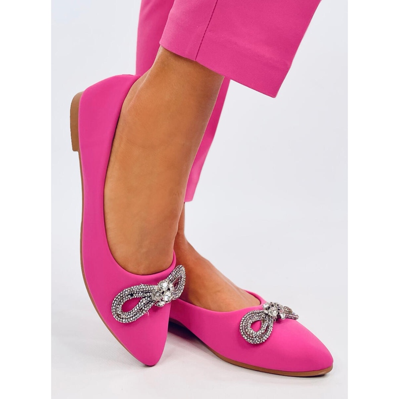 Ballet flats with zircons Duvall Fuchsia pink 2