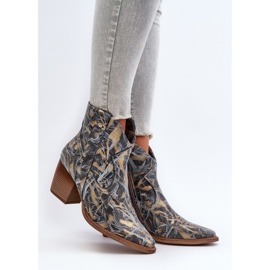 Women's Leather Cowboy Boots On High Heel Maciejka 05776-13 Blue 2 Women's Leather Cowboy Boots On High Heel Maciejka 05776-13 Blue 2