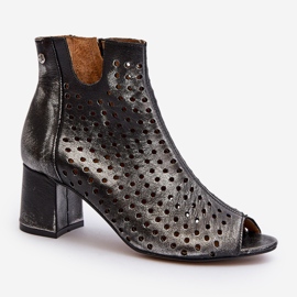 Leather Openwork Boots Maciejka 05420-01 Black 2