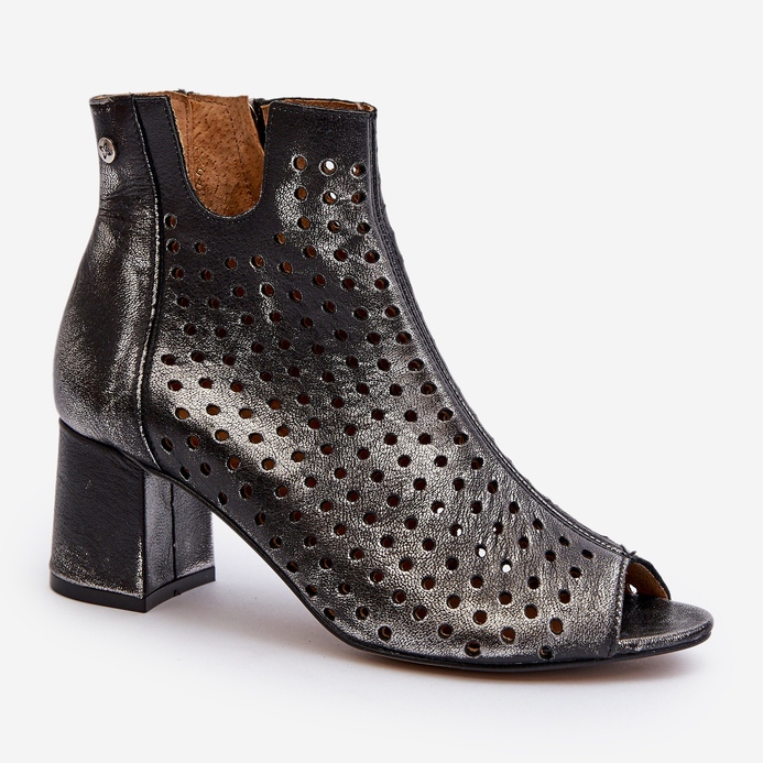 Leather Openwork Boots Maciejka 05420-01 Black 2