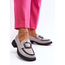 Vinceza Women's Patent Leather Moccasins Gray Fidodia grey 2