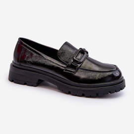 Vinceza Women's Patent Leather Moccasins Black Imbleria 1