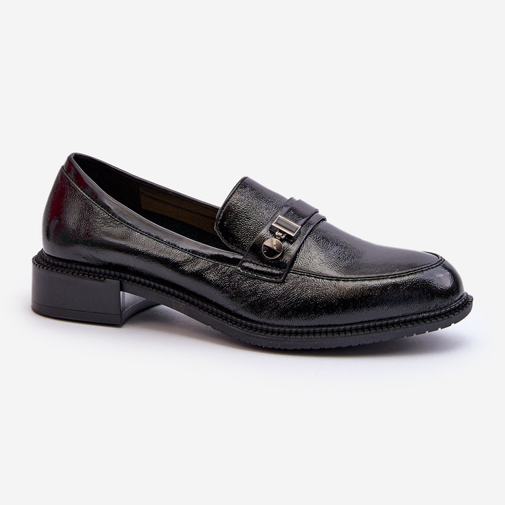 Vinceza Women's Patent Black Loafers Nerilaja 1