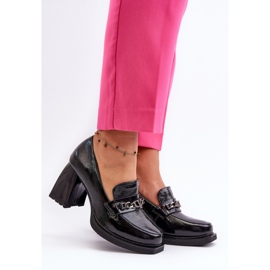 Vinceza Patent Black Terimene Pumps With Chunky Heels 2 Vinceza Patent Black Terimene Pumps With Chunky Heels 2