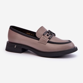 Vinceza Elegant Women's Leather Moccasins, Dark Beige Triana grey 2