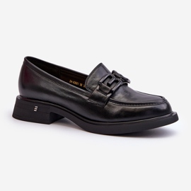 Vinceza Elegant Women's Leather Moccasins Black Triana 2