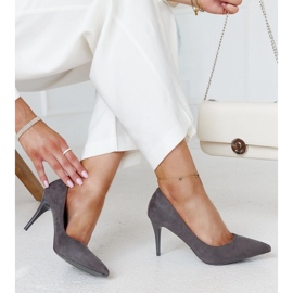 Gray high heels with Paume leather insert grey 1