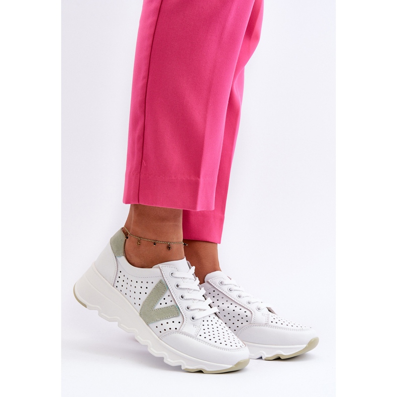 Vinceza Women's Leather Light Sports Shoes White Eleonori 2