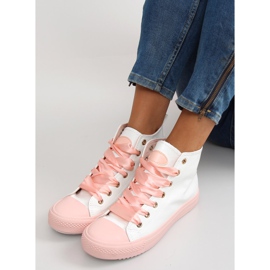 Ankle sneakers with double laces white 1
