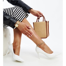 White patent stilettos with Alsacea leather insert 1