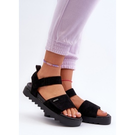 Women's Suede Sandals on the Big Star Platform NN274700 Black 2