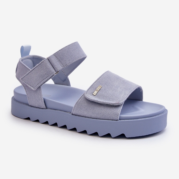 Women's Suede Sandals on the Big Star Platform NN274706 Blue 1
