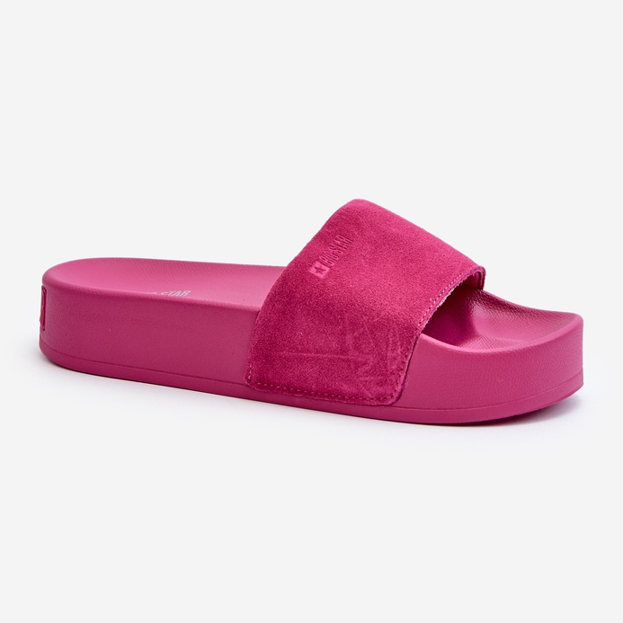 Women's Suede Slides on the Platform Big Star NN274A672 Fuchsia pink 2