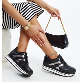 Black leather shoes with a decorative buckle 1