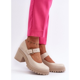 Zazoo 20166 Beige Leather Pumps 2