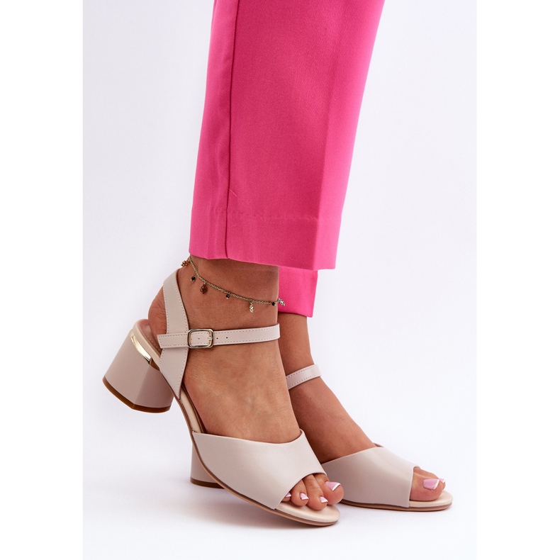 Women's Low-Heel Sandals Eco Leather Sergio Leone SK876 Light Gray grey 2