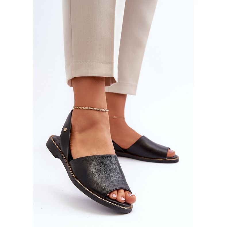 Zazoo Black Lemar Alivia Leather Slip-On Sandals 2 Zazoo Black Lemar Alivia Leather Slip-On Sandals 2