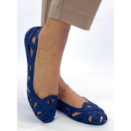 Chassa Navy openwork meliski ballet flats blue 2