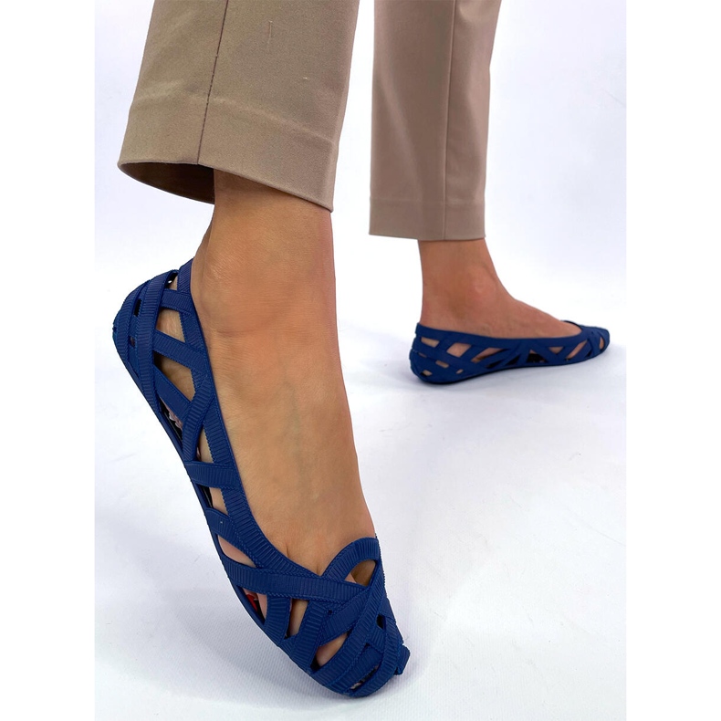 Chassa Navy openwork meliski ballet flats blue 1