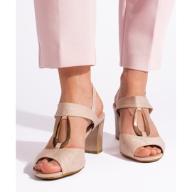 Goodin Women's gold high-heeled sandals golden 1