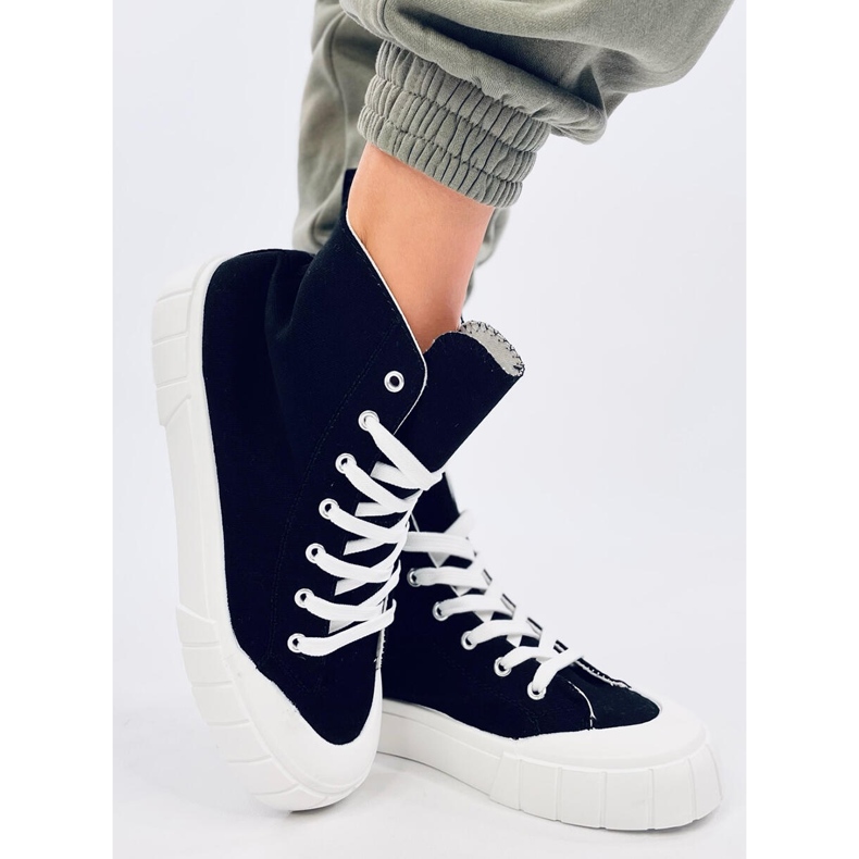 Rogers Black canvas high-top sneakers 2