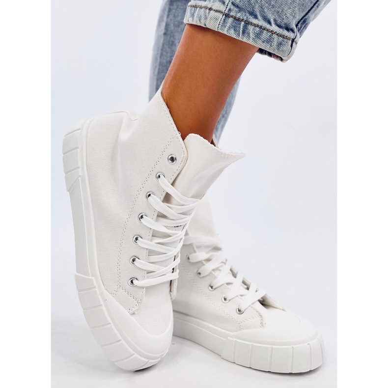 Rogers White canvas high-top sneakers 1