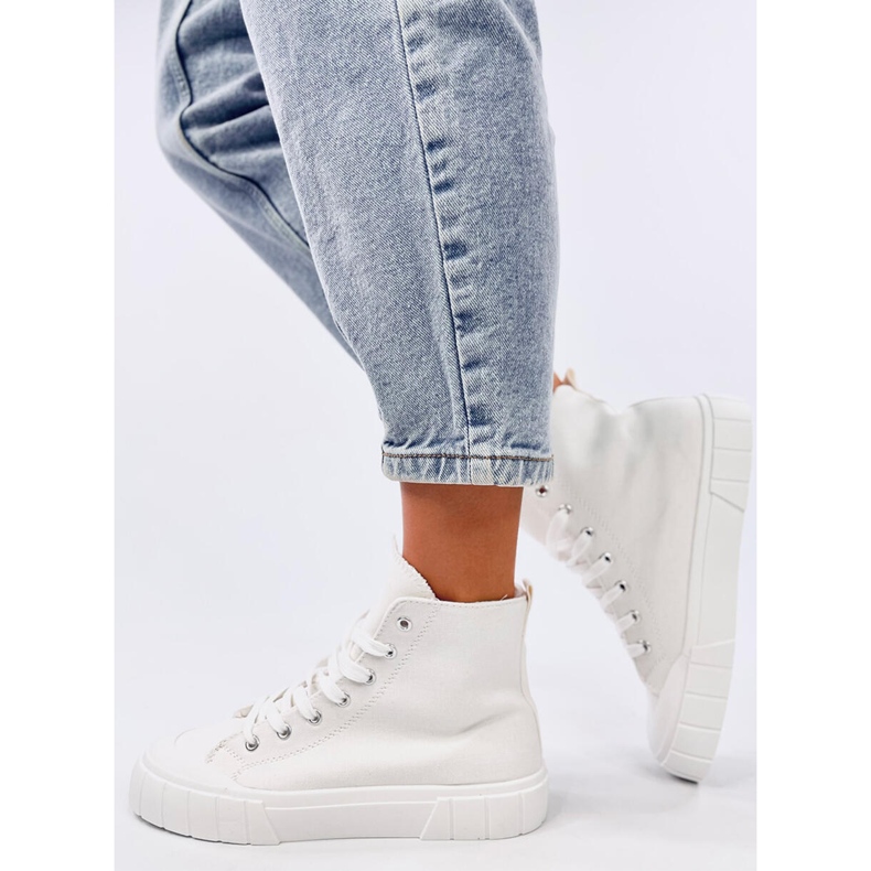 Rogers White canvas high-top sneakers 2