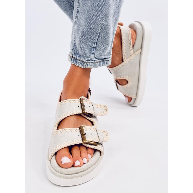 Badey Gray platform sandals grey 1