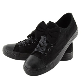 Classic sneakers with a bow by-025 black 2