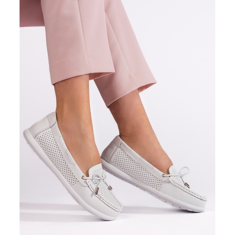 Goodin Women's white loafers 1