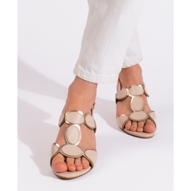 Goodin Beige women's sandals with a buckle 2