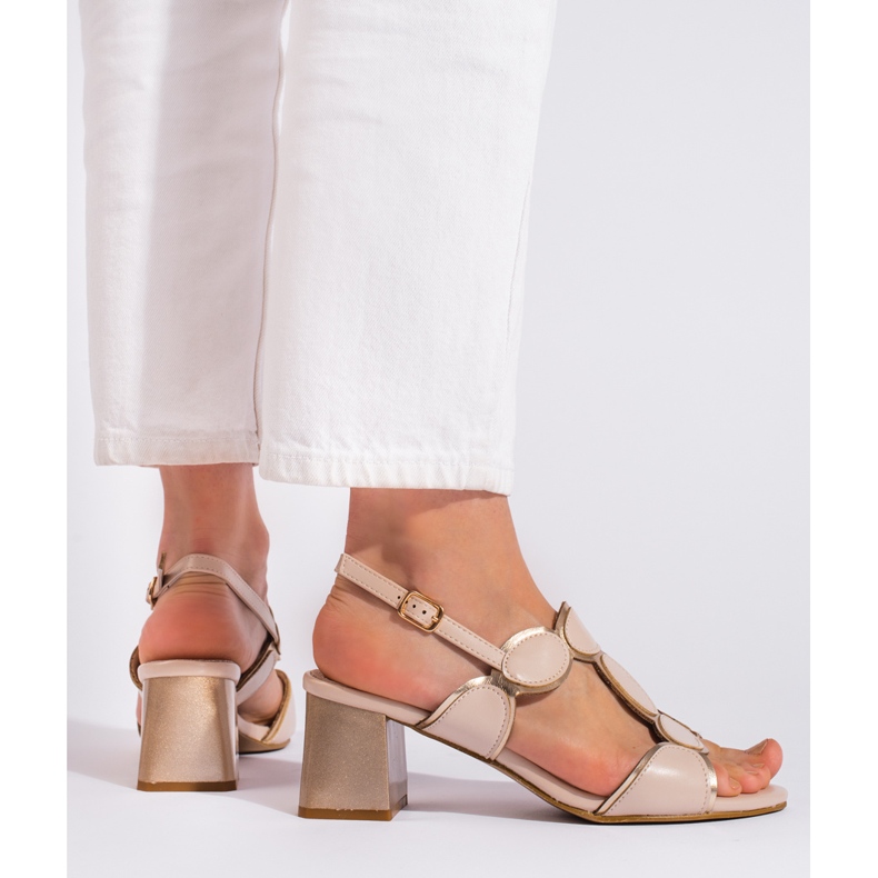Goodin Beige women's sandals with a buckle 1 Goodin Beige women's sandals with a buckle 1