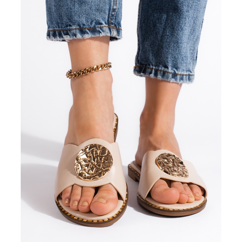 Goodin Elegant beige women's flip-flops 1 Goodin Elegant beige women's flip-flops 1