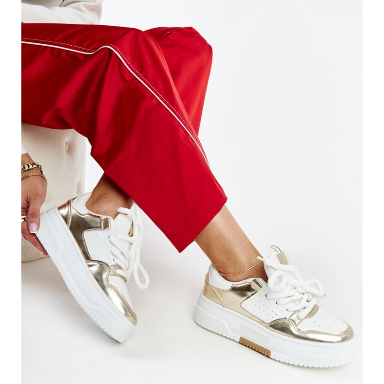 White and gold high platform sneakers from Farkas 1 White and gold high platform sneakers from Farkas 1