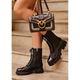 Insulated Worker Boots with a Flat Heel, Black Saranema 2