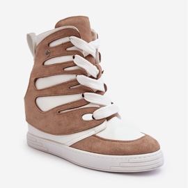 Beige Leather Wedge Ankle Boots Amria 1 Beige Leather Wedge Ankle Boots Amria 1