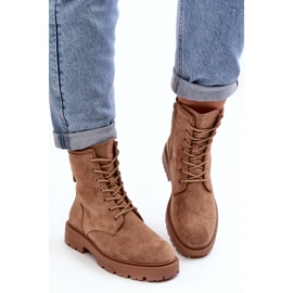 Women's Worker Boots With Zipper, Light Brown, Ninsuni 2