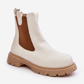 Women's Chelsea boots with a zipper, White Ramhel 2