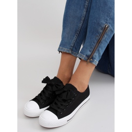 Canvas sneakers with a bow K-151 Black 1