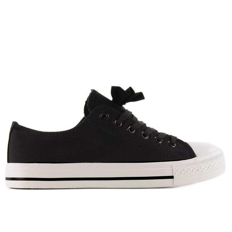 Canvas sneakers with a bow K-151 Black 2