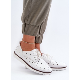 Women's Leather Shoes White S.Barski LR182 2