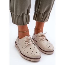 Beige Women's Leather Shoes S.Barski LR182 5