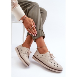 Beige Women's Leather Shoes S.Barski LR182 8