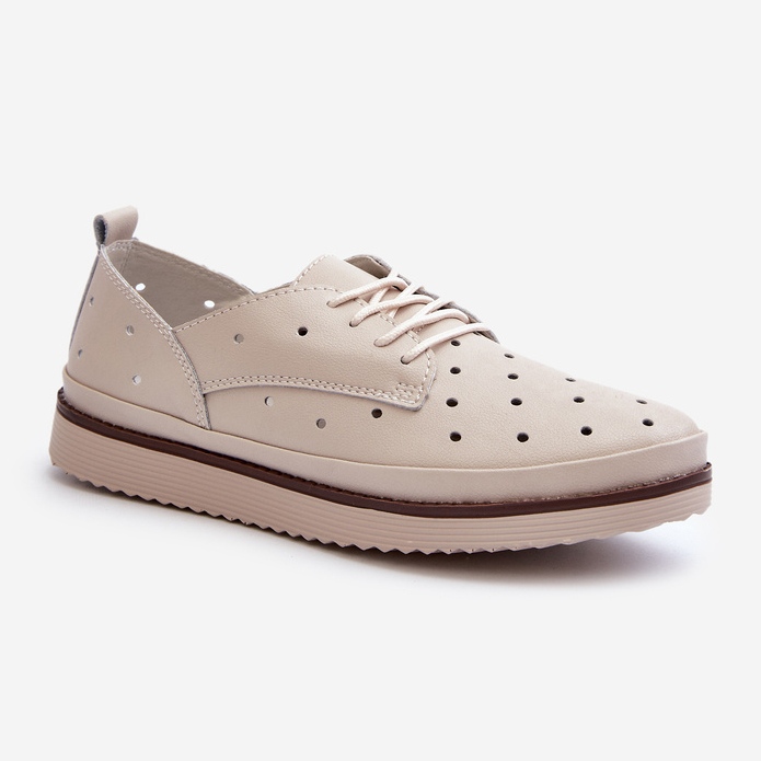 Beige Women's Leather Shoes S.Barski LR182 1 Beige Women's Leather Shoes S.Barski LR182 1